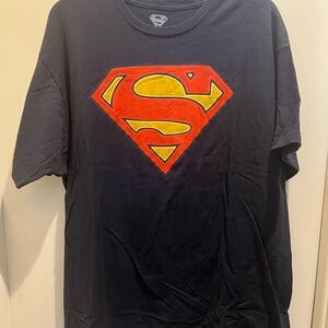 Superman Logo - Navy Blue - Graphic T-Shirt - DC